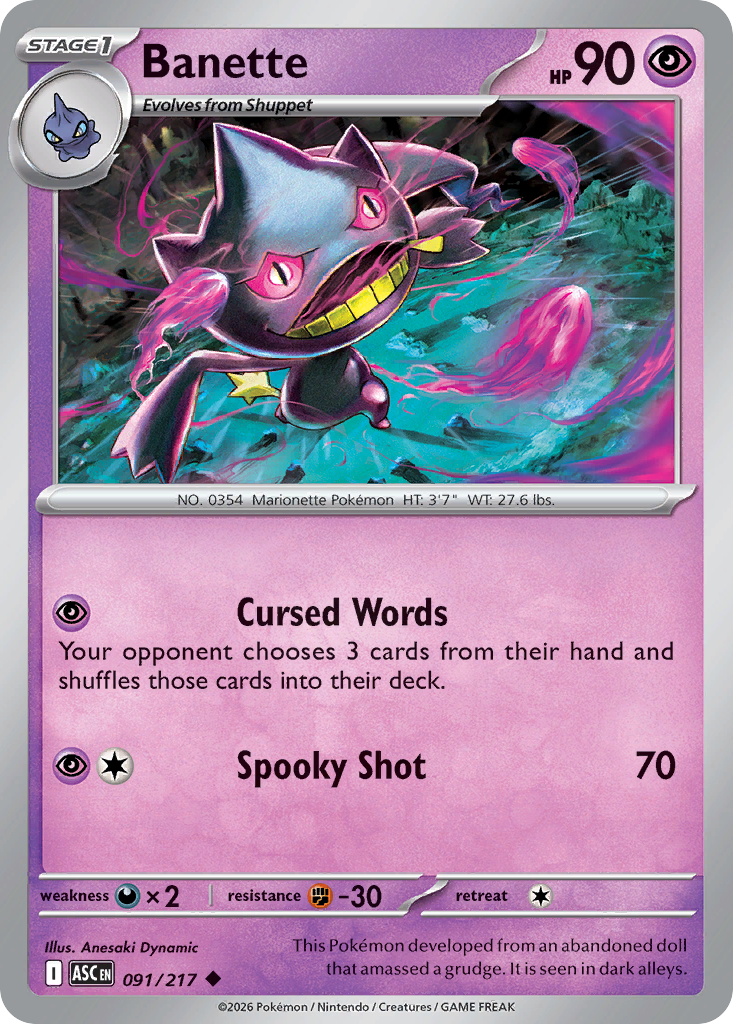 Banette — Ascended Heroes card #91 full image