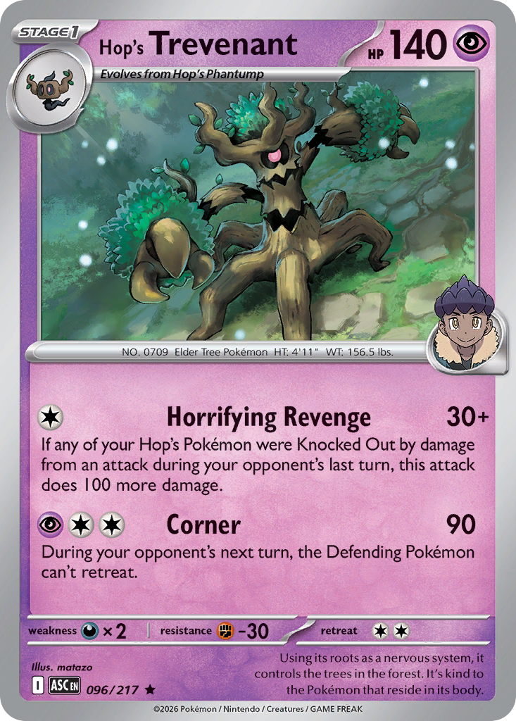 Hop's Trevenant — Ascended Heroes card #96 full image