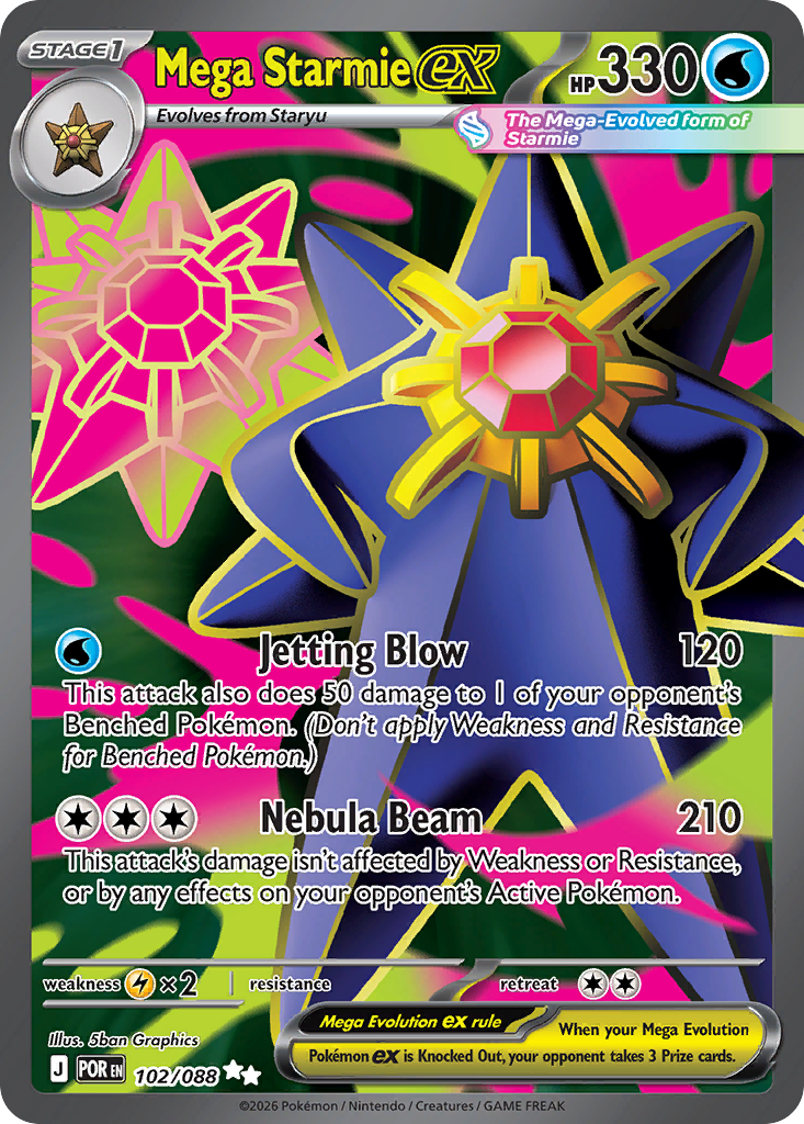 Mega Starmie ex — Perfect Order card #102 full image