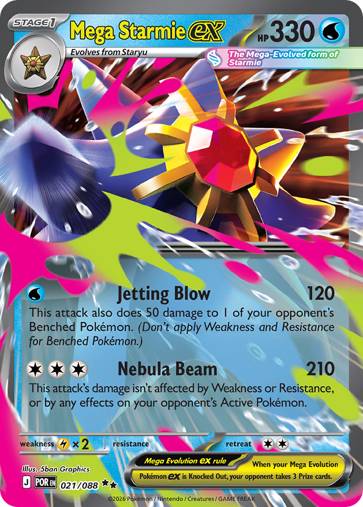 Mega Starmie ex — Perfect Order card #21 full image