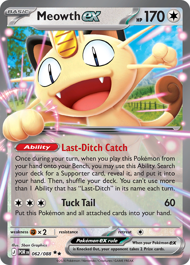 Meowth ex — Perfect Order card #62 full image