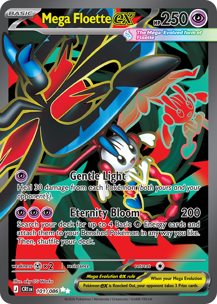 Mega Floette ex — Chaos Rising card #101 full image