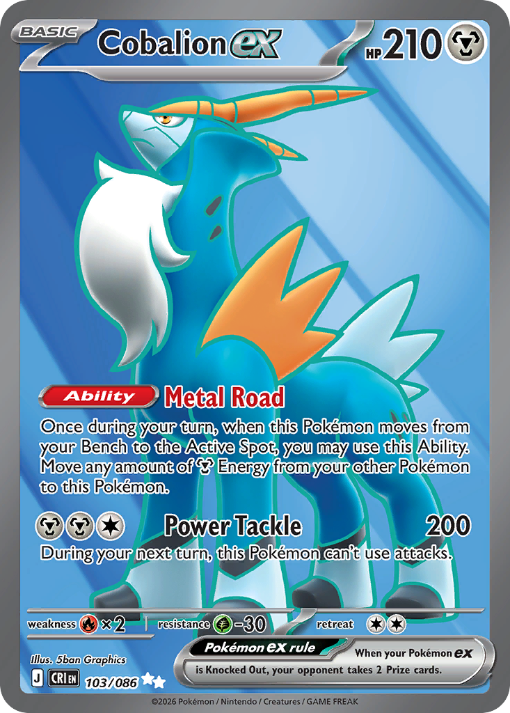Cobalion ex — Chaos Rising card #103 full image