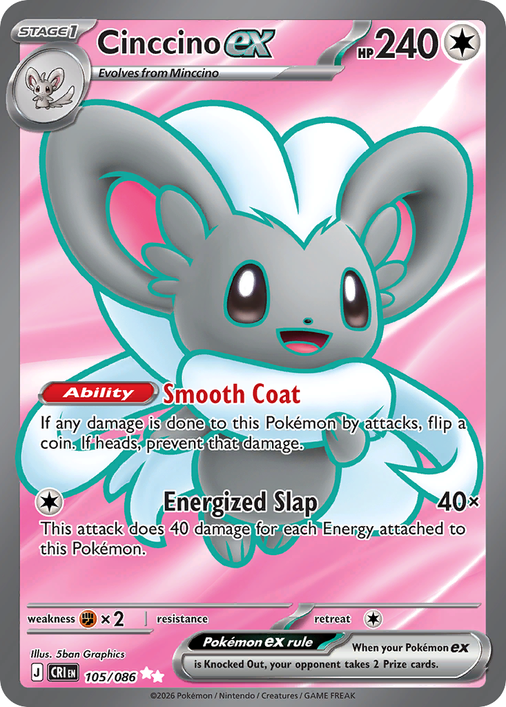 Cinccino ex — Chaos Rising card #105 full image
