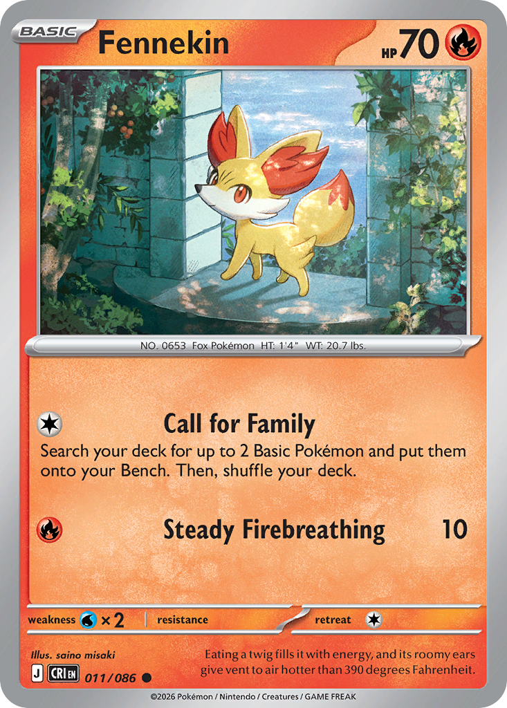 Fennekin — Chaos Rising card #11 full image