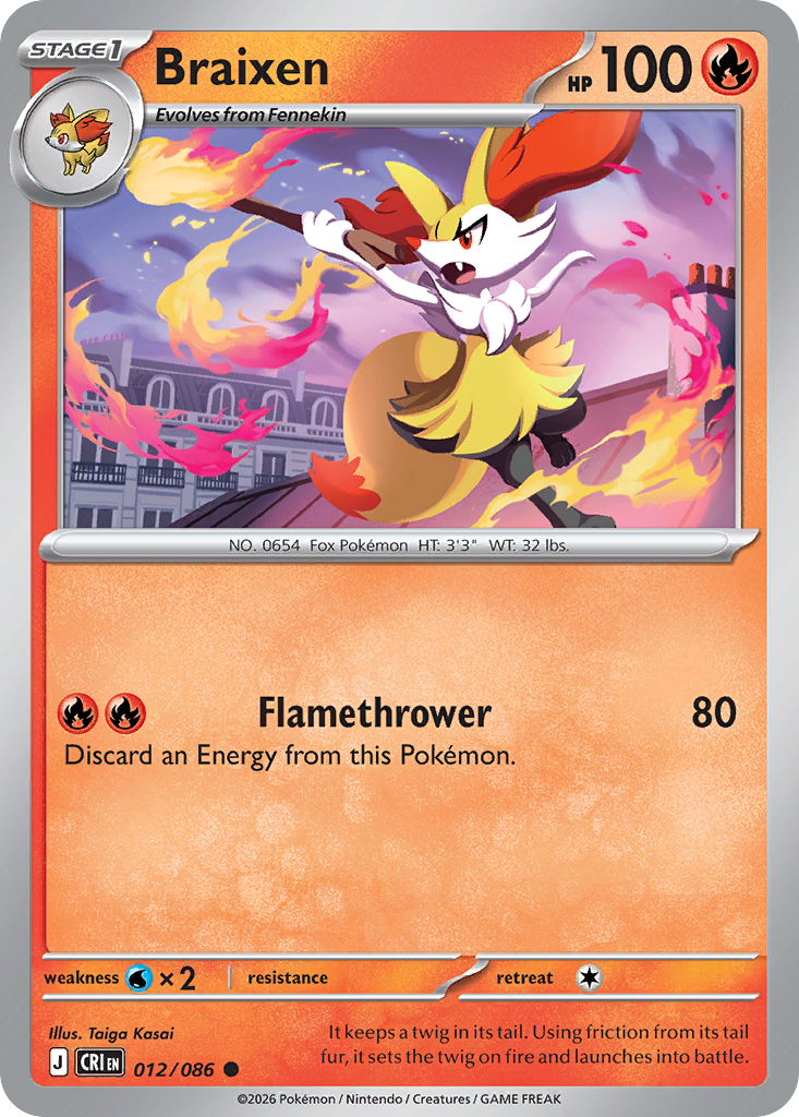 Braixen — Chaos Rising card #12 full image