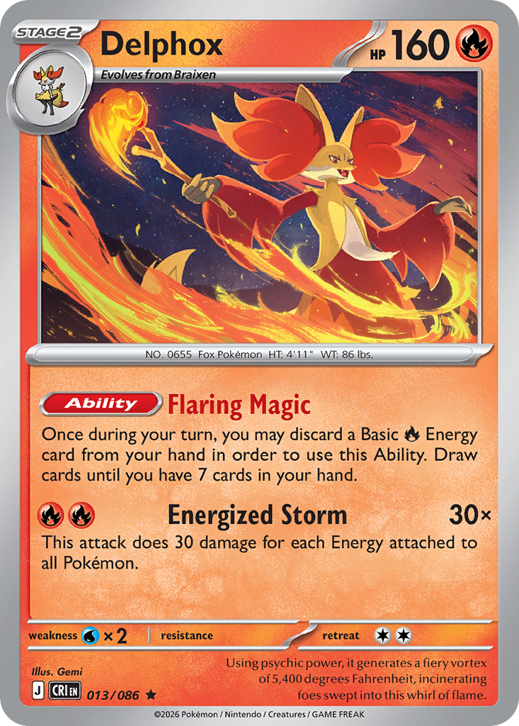 Delphox — Chaos Rising card #13 full image