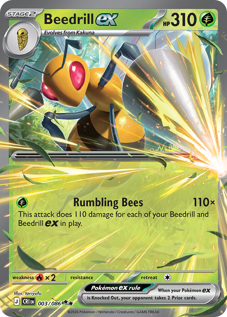 Beedrill ex — Chaos Rising card #3 full image