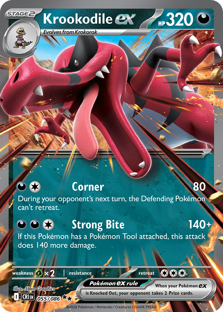 Krookodile ex — Chaos Rising card #55 full image