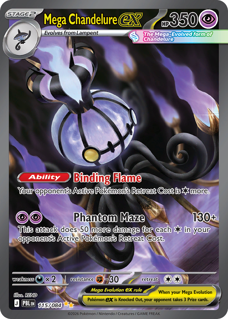 Mega Chandelure ex — Pitch Black card #115 full image