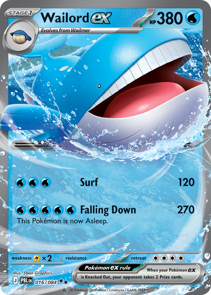 Wailord ex — Pitch Black card #16 full image