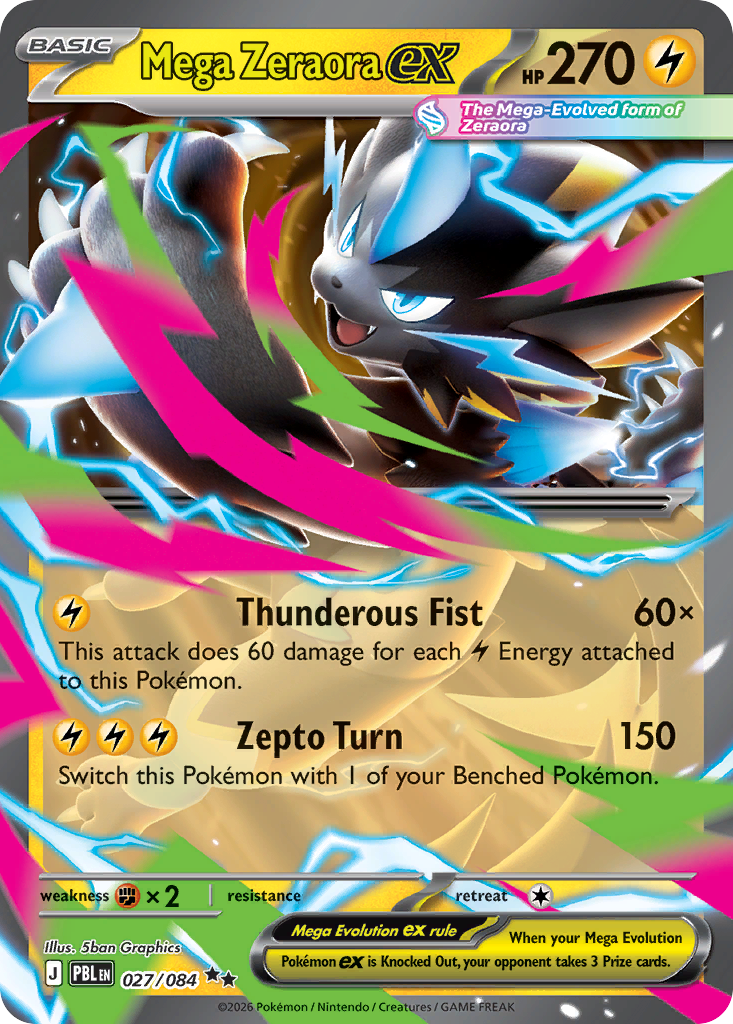 Mega Zeraora ex — Pitch Black card #27 full image
