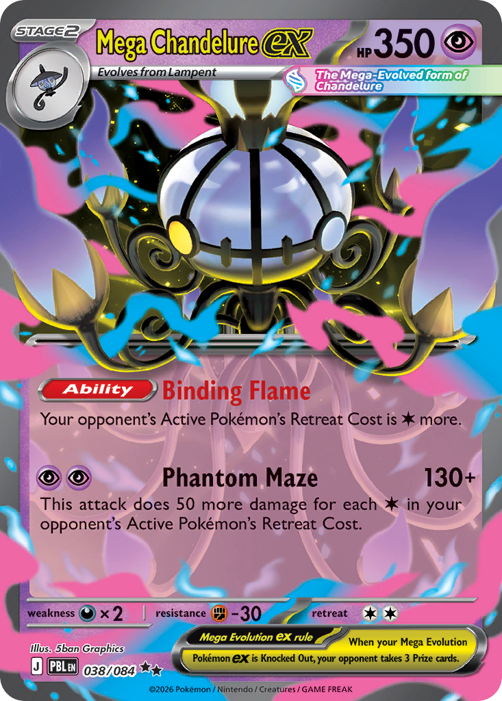 Mega Chandelure ex — Pitch Black card #38 full image