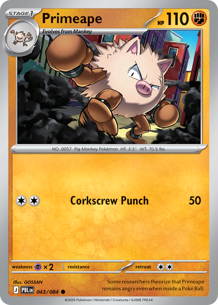 Primeape — Pitch Black card #43 full image