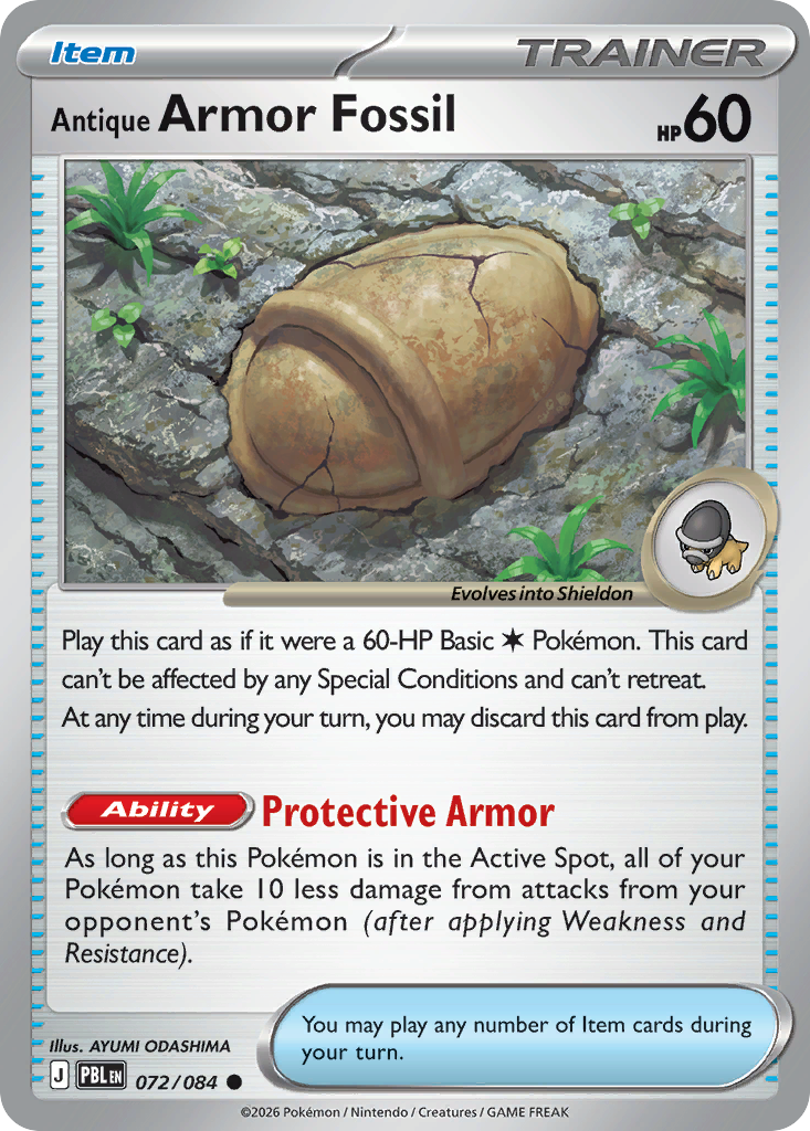 Antique Armor Fossil — Pitch Black card #72 full image