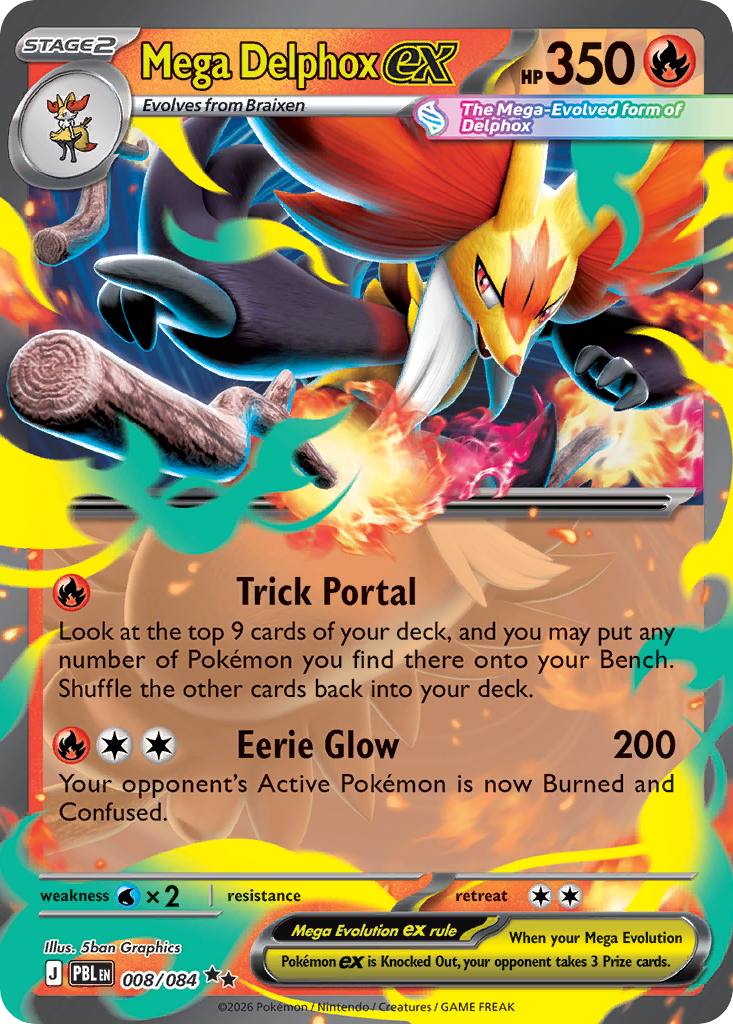 Mega Delphox ex — Pitch Black card #8 full image