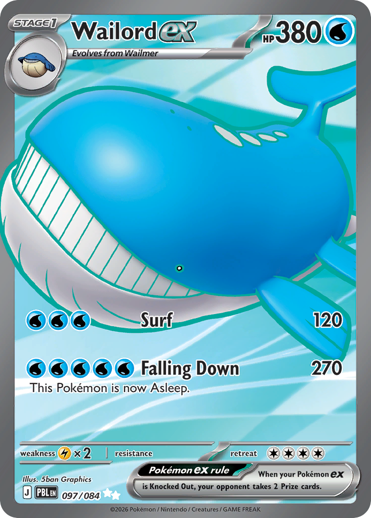 Wailord ex — Pitch Black card #97 full image