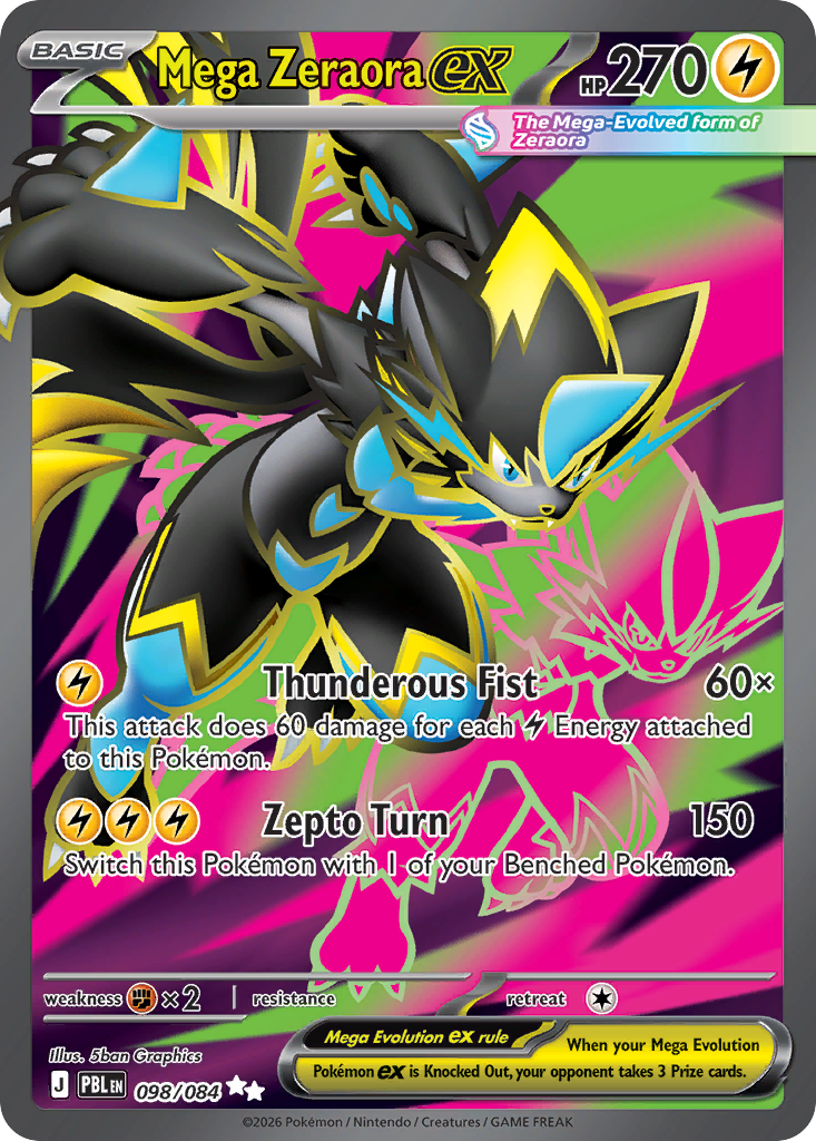 Mega Zeraora ex — Pitch Black card #98 full image