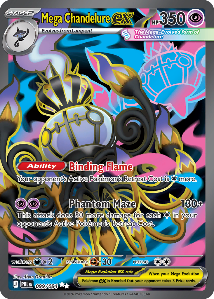 Mega Chandelure ex — Pitch Black card #99 full image