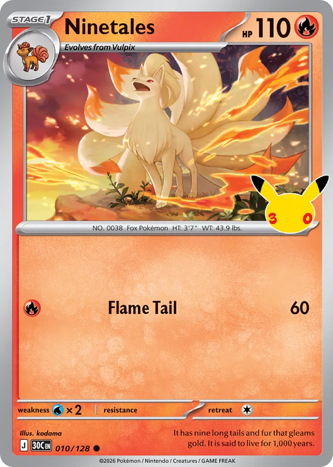 Ninetales — 30th Celebration card #10 full image
