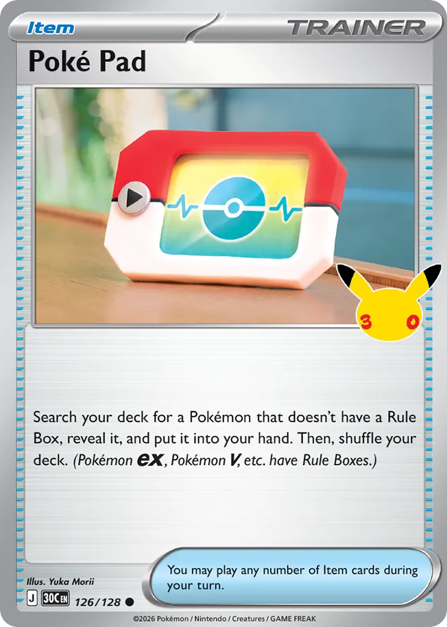 Poké Pad — 30th Celebration card #126 full image