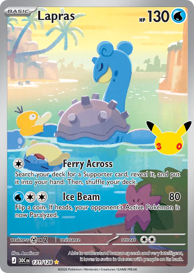 Lapras — 30th Celebration card #131 full image
