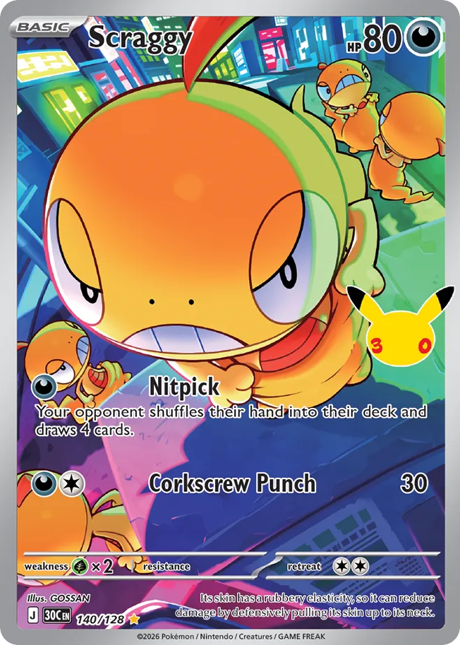 Scraggy — 30th Celebration card #140 full image