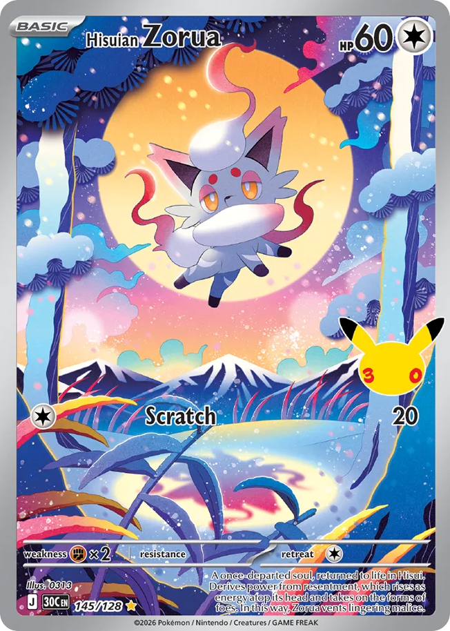 Hisuian Zorua — 30th Celebration card #145 full image