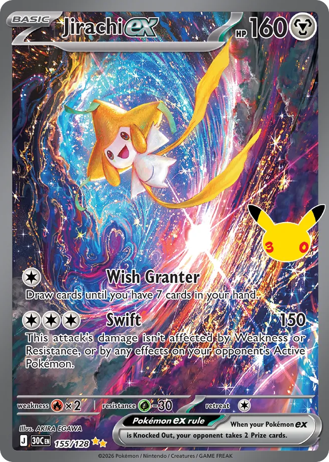 Jirachi ex — 30th Celebration card #155 full image