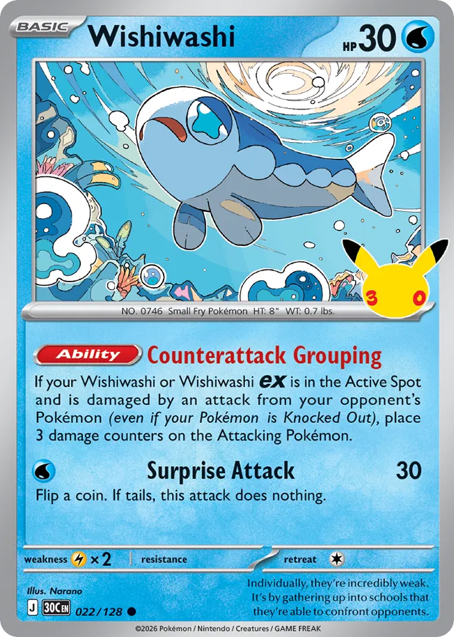 Wishiwashi — 30th Celebration card #22 full image