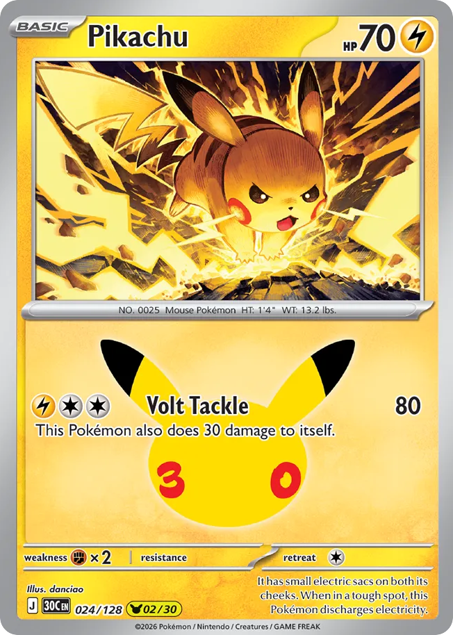 Pikachu — 30th Celebration card #24 full image