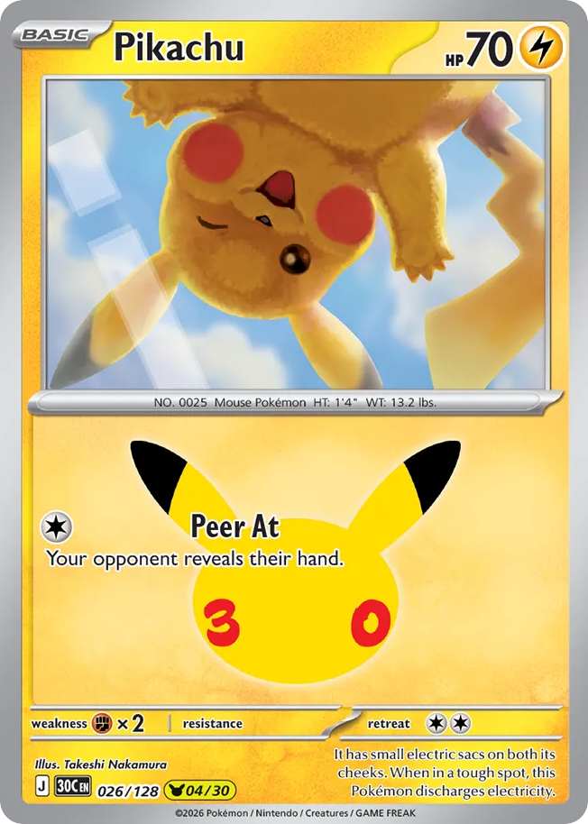 Pikachu — 30th Celebration card #26 full image