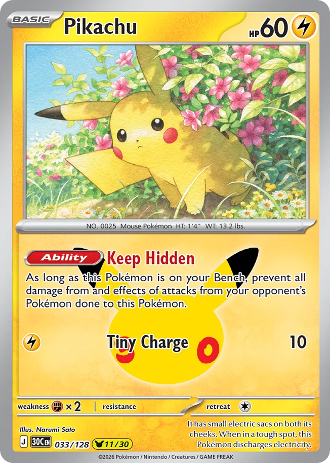Pikachu — 30th Celebration card #33 full image