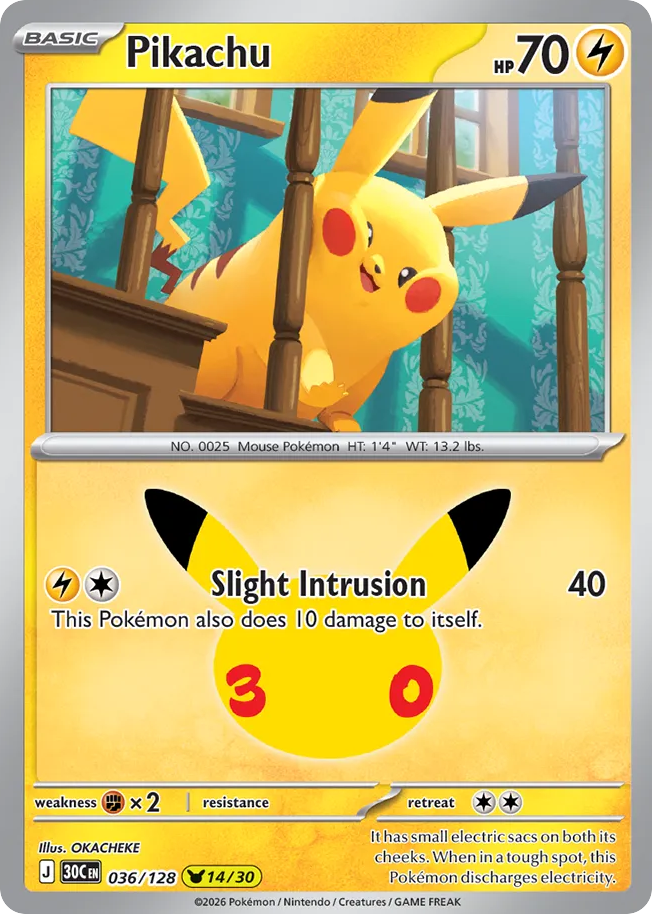 Pikachu — 30th Celebration card #36 full image