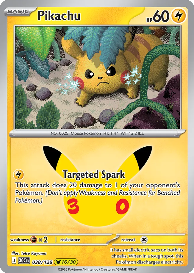 Pikachu — 30th Celebration card #38 full image