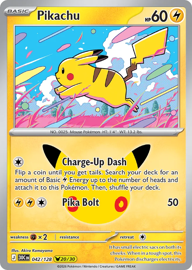 Pikachu — 30th Celebration card #42 full image