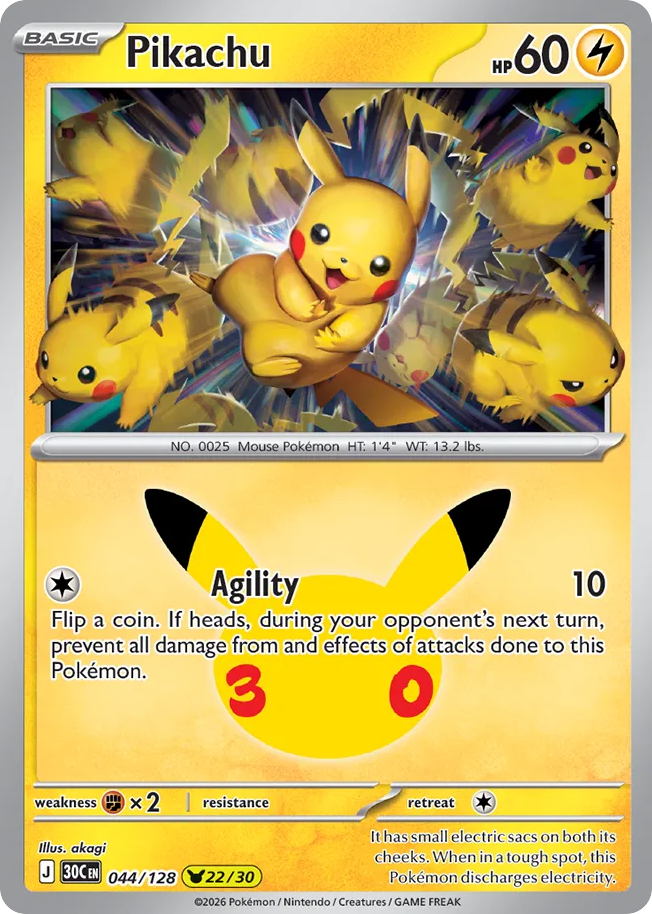 Pikachu — 30th Celebration card #44 full image