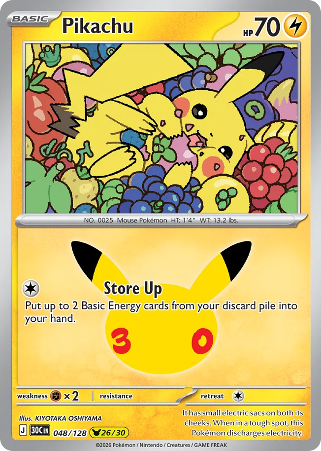 Pikachu — 30th Celebration card #48 full image