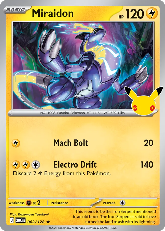 Miraidon — 30th Celebration card #62 full image
