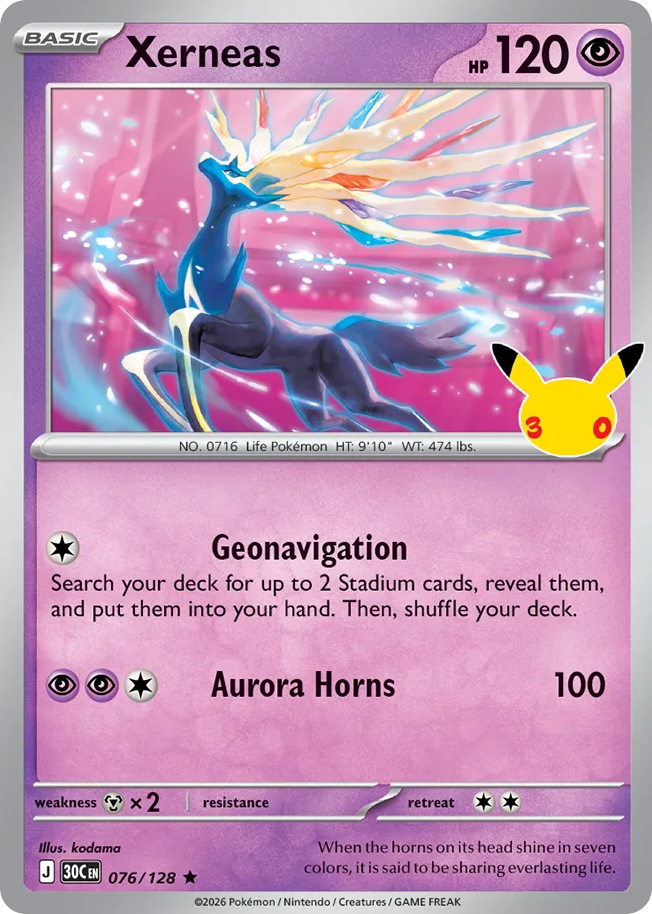 Xerneas — 30th Celebration card #76 full image