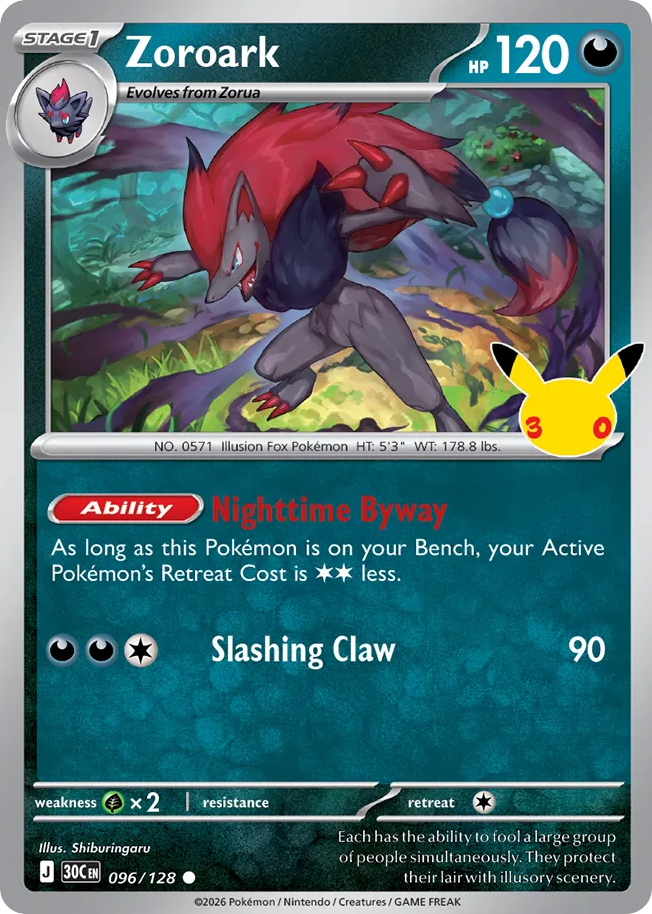 Zoroark — 30th Celebration card #96 full image