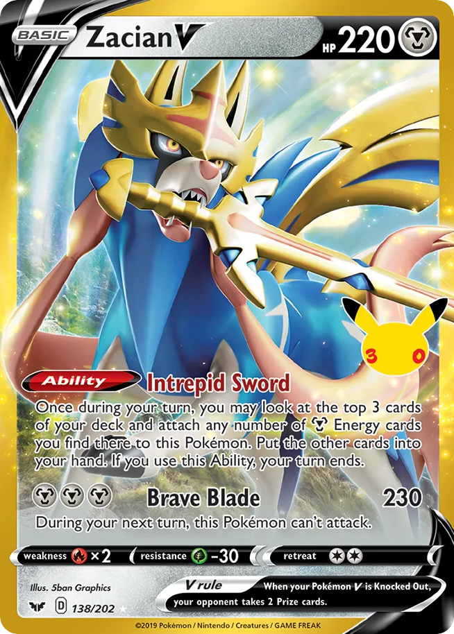 Zacian V — 30th Celebration: Classic Collection card #138 full image
