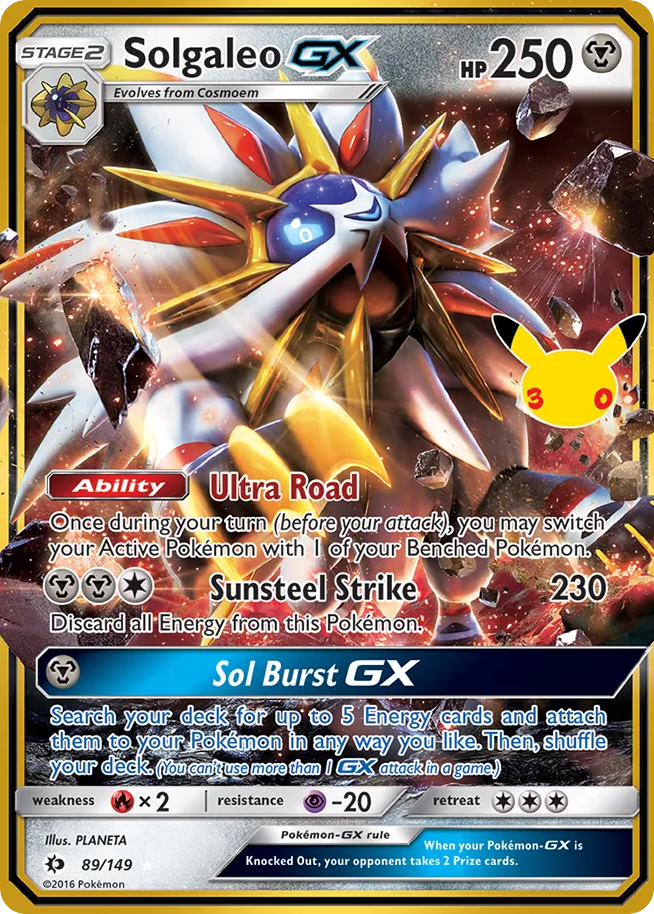 Solgaleo-GX — 30th Celebration: Classic Collection card #89 full image