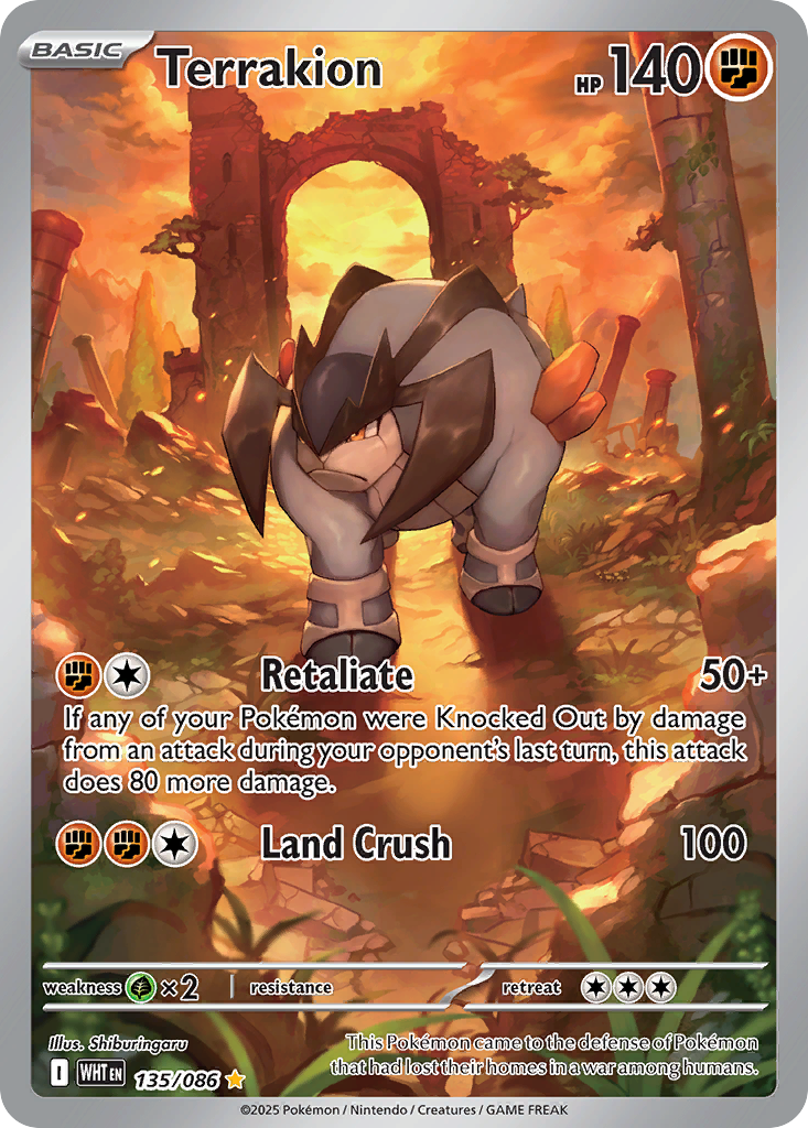 Terrakion — White Flare card #135 full image