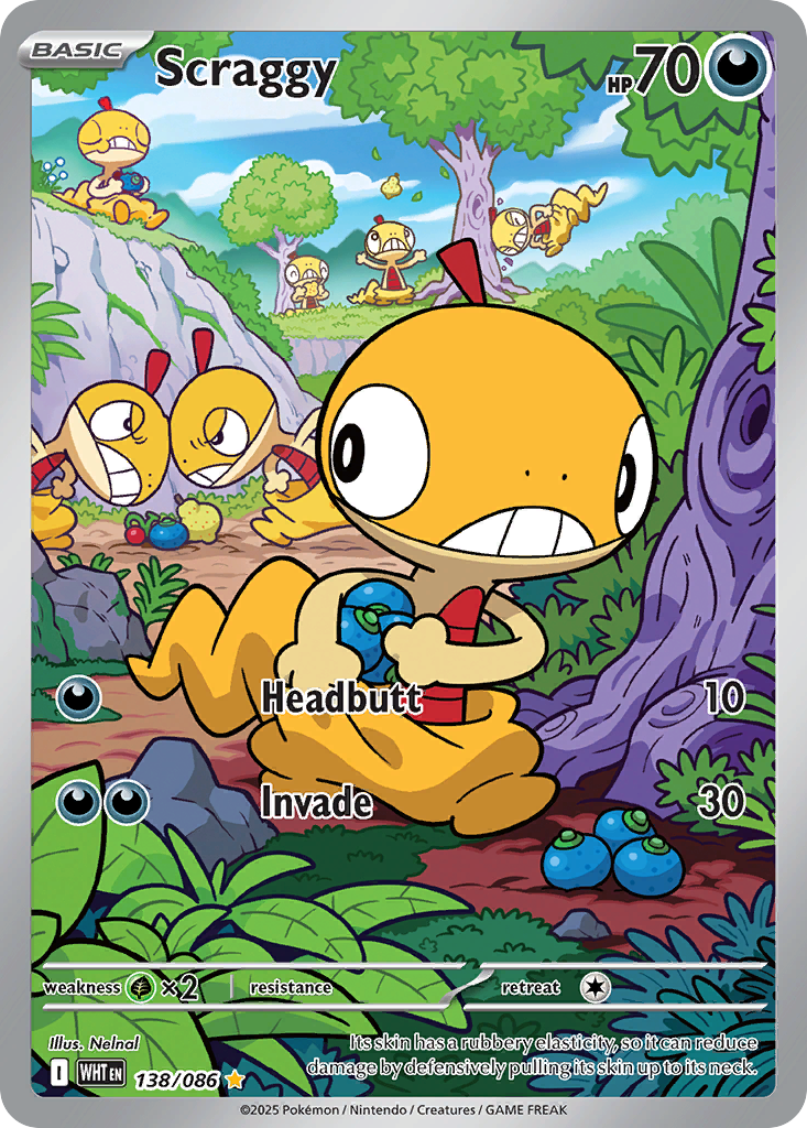 Scraggy — White Flare card #138 full image