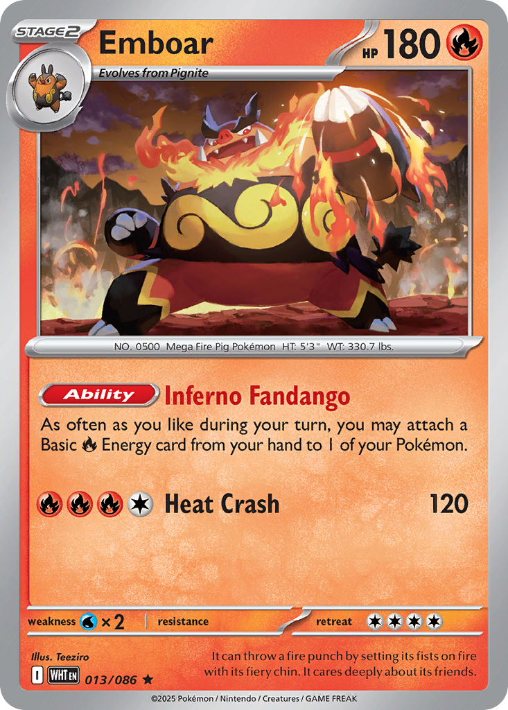 Emboar — White Flare card #13 full image