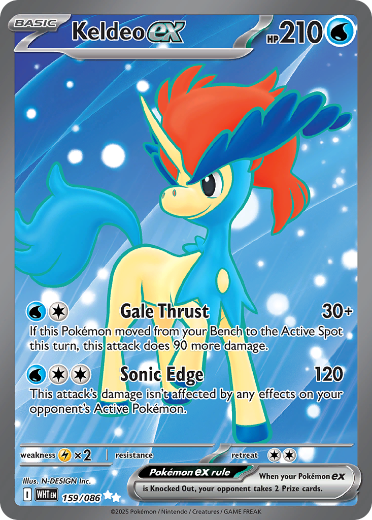 Keldeo ex — White Flare card #159 full image