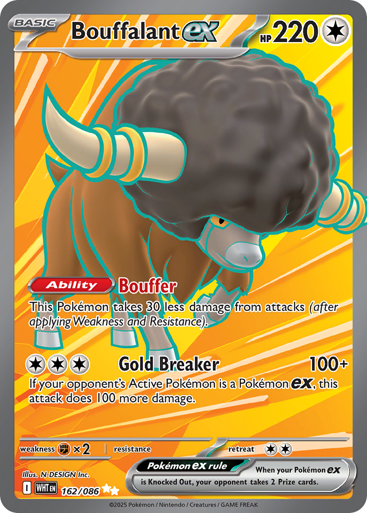 Bouffalant ex — White Flare card #162 full image
