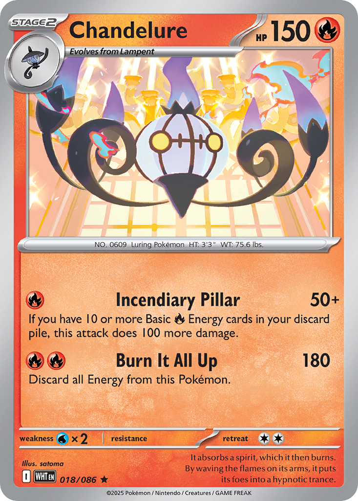 Chandelure — White Flare card #18 full image