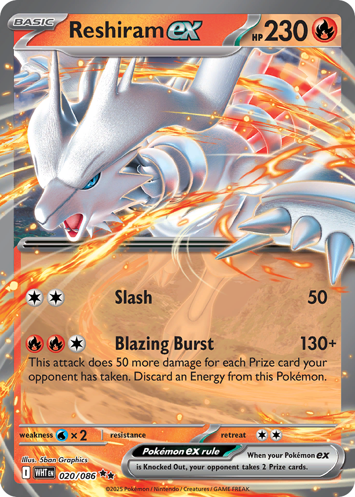 Reshiram ex — White Flare card #20 full image
